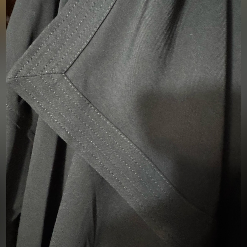 MAX STUDIO Open Front Draped Long Twill Coat in B… - image 9